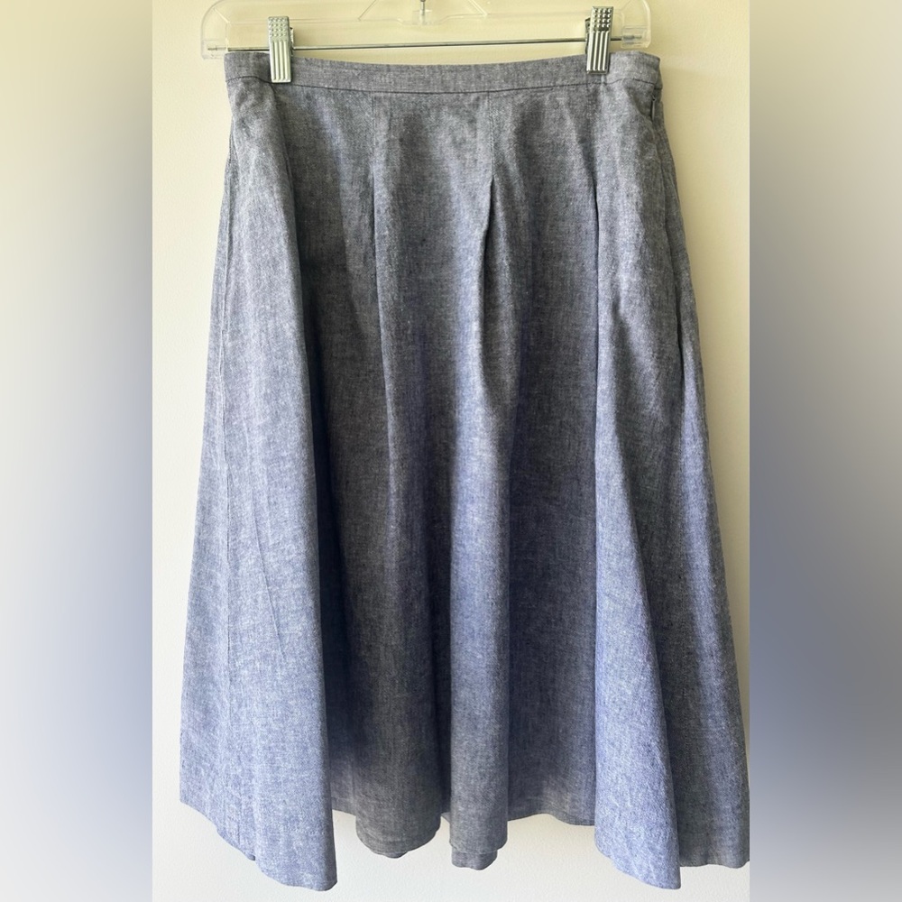 Uniqlo blue linen and cotton skirt